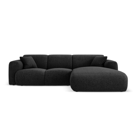 Nolio 4-Sitzer Ecksofa, Rechte Seite, aus Chenille in Schwarz (Haga 19), 260x170x72 cm von Cosmopolitan Design – Bild 1