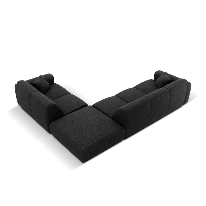 Nolio 4-Sitzer Ecksofa, Rechte Seite, aus Chenille in Schwarz (Haga 19), 315x250 cm von Cosmopolitan Design – Bild 5