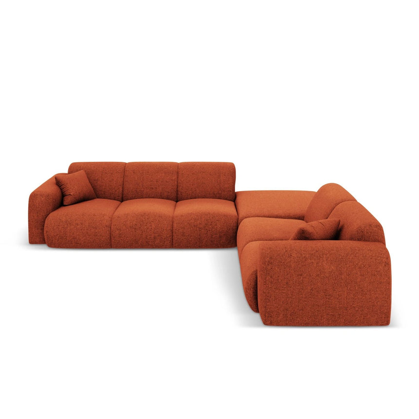 Nolio 4-Sitzer Ecksofa, Rechte Seite, aus Chenille in Terrakotta (Haga 44), 315x250 cm von Cosmopolitan Design – Bild 4