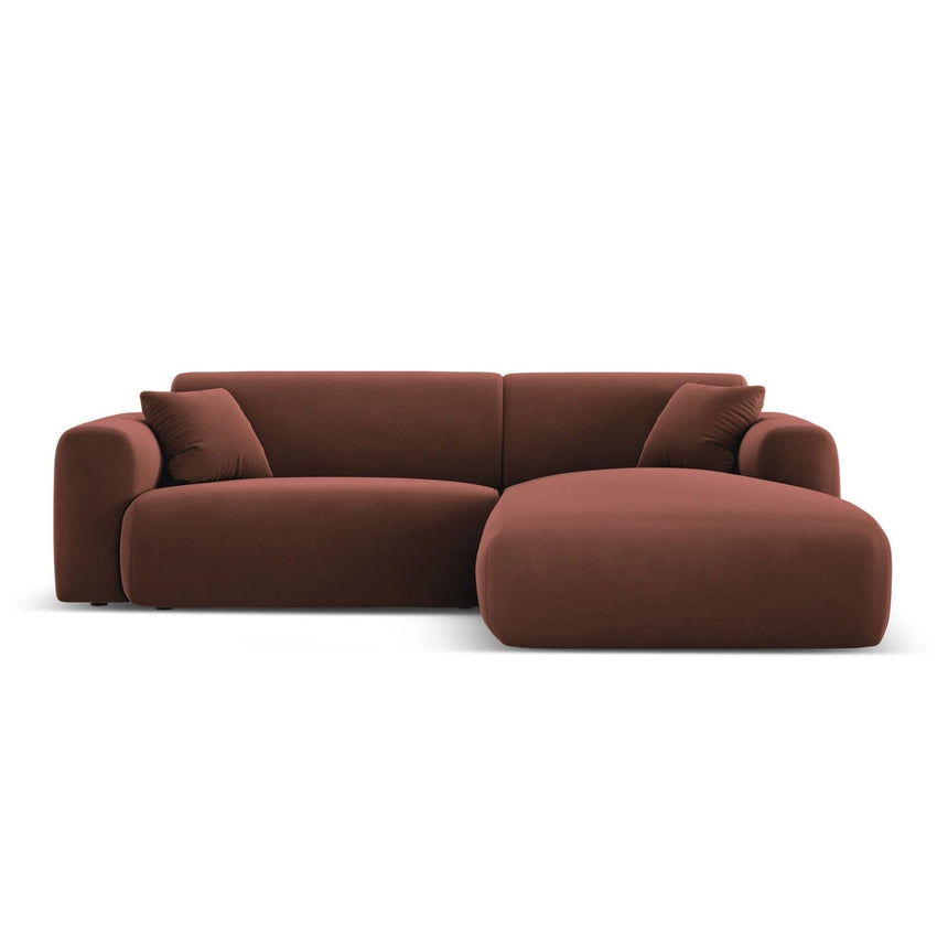 Nolio 4-Sitzer Ecksofa, Rechte Seite, aus Samt in Cuoio (Casino Cuoio), 235x170x72 cm von Cosmopolitan Design – Bild 1
