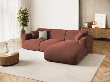 Nolio 4-Sitzer Ecksofa, Rechte Seite, aus Samt in Cuoio (Casino Cuoio), 260x170x72 cm von Cosmopolitan Design – Bild 2