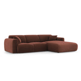 Nolio 4-Sitzer Ecksofa, Rechte Seite, aus Samt in Cuoio (Casino Cuoio), 260x170x72 cm von Cosmopolitan Design – Bild 4