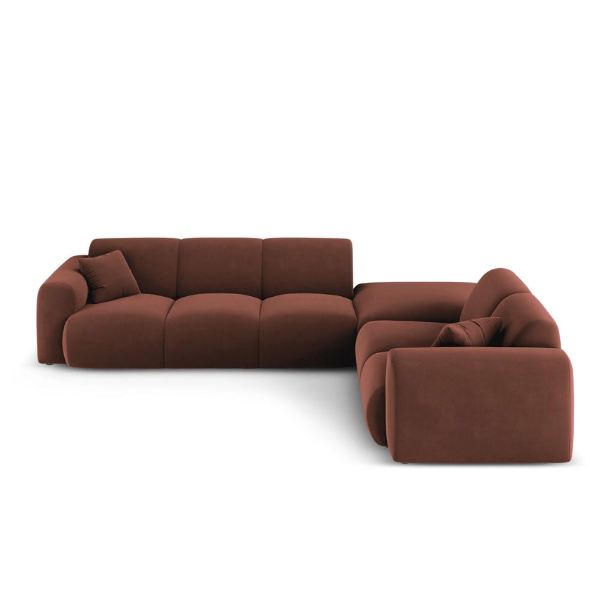 Nolio 4-Sitzer Ecksofa, Rechte Seite, aus Samt in Cuoio (Casino Cuoio), 315x250 cm von Cosmopolitan Design – Bild 4