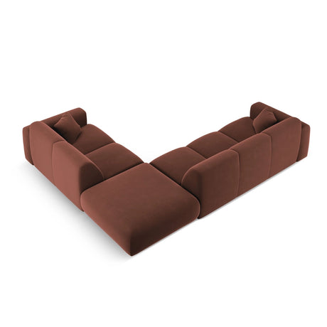 Nolio 4-Sitzer Ecksofa, Rechte Seite, aus Samt in Cuoio (Casino Cuoio), 315x250 cm von Cosmopolitan Design – Bild 5