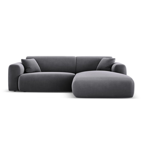 Nolio 4-Sitzer Ecksofa, Rechte Seite, aus Samt in Dunkelgrau (Casino Graphite), 235x170x72 cm von Cosmopolitan Design – Bild 1