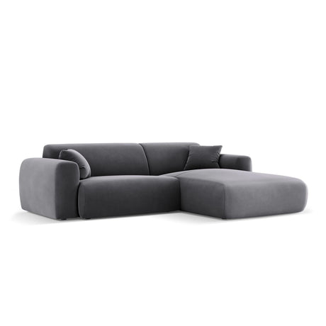 Nolio 4-Sitzer Ecksofa, Rechte Seite, aus Samt in Dunkelgrau (Casino Graphite), 235x170x72 cm von Cosmopolitan Design – Bild 4
