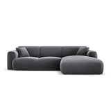 Nolio 4-Sitzer Ecksofa, Rechte Seite, aus Samt in Dunkelgrau (Casino Graphite), 260x170x72 cm von Cosmopolitan Design – Bild 1