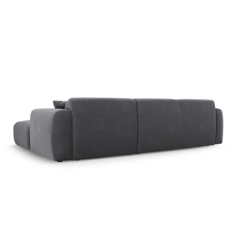 Nolio 4-Sitzer Ecksofa, Rechte Seite, aus Samt in Dunkelgrau (Casino Graphite), 260x170x72 cm von Cosmopolitan Design – Bild 5