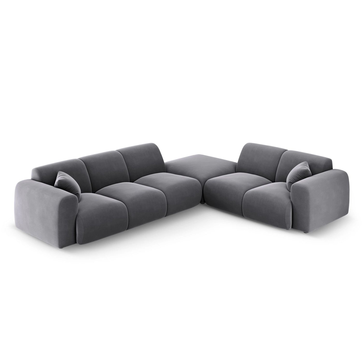 Nolio 4-Sitzer Ecksofa, Rechte Seite, aus Samt in Dunkelgrau (Casino Graphite), 315x250 cm von Cosmopolitan Design – Bild 1