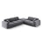 Nolio 4-Sitzer Ecksofa, Rechte Seite, aus Samt in Dunkelgrau (Casino Graphite), 315x250 cm von Cosmopolitan Design – Bild 1