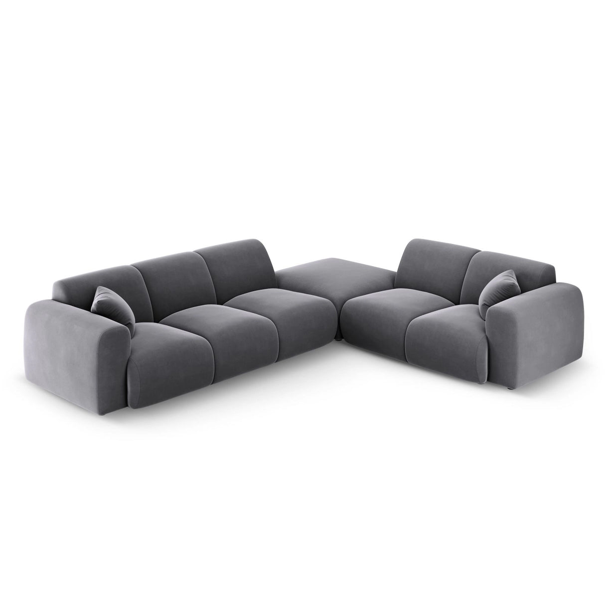 Nolio 4-Sitzer Ecksofa, Rechte Seite, aus Samt in Dunkelgrau (Casino Graphite), 315x250 cm von Cosmopolitan Design – Bild 1