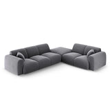 Nolio 4-Sitzer Ecksofa, Rechte Seite, aus Samt in Dunkelgrau (Casino Graphite), 315x250 cm von Cosmopolitan Design – Bild 1