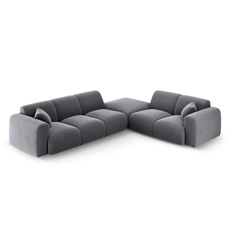 Nolio 4-Sitzer Ecksofa, Rechte Seite, aus Samt in Dunkelgrau (Casino Graphite), 315x250 cm von Cosmopolitan Design – Bild 1
