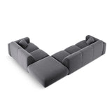 Nolio 4-Sitzer Ecksofa, Rechte Seite, aus Samt in Dunkelgrau (Casino Graphite), 315x250 cm von Cosmopolitan Design – Bild 5