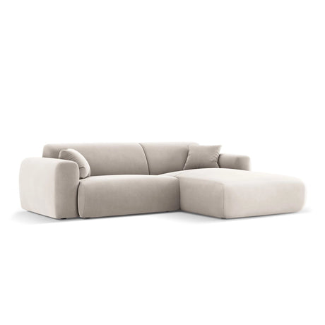 Nolio 4-Sitzer Ecksofa, Rechte Seite, aus Samt in Hellbeige (Casino Pearl), 235x170x72 cm von Cosmopolitan Design – Bild 4