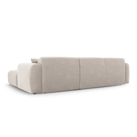 Nolio 4-Sitzer Ecksofa, Rechte Seite, aus Samt in Hellbeige (Casino Pearl), 260x170x72 cm von Cosmopolitan Design – Bild 5