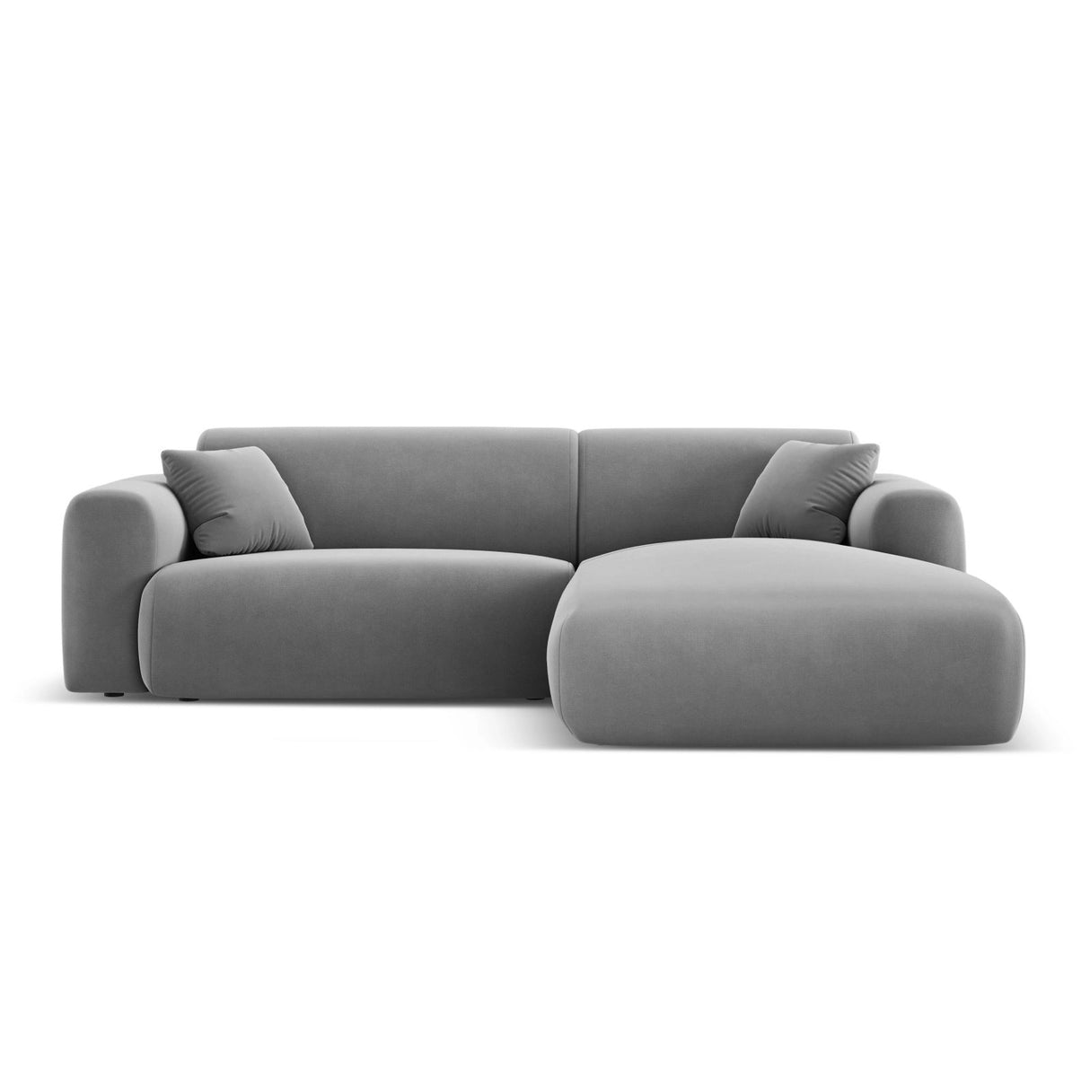 Nolio 4-Sitzer Ecksofa, Rechte Seite, aus Samt in Hellgrau (Casino Ash), 235x170x72 cm von Cosmopolitan Design – Bild 1