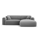 Nolio 4-Sitzer Ecksofa, Rechte Seite, aus Samt in Hellgrau (Casino Ash), 235x170x72 cm von Cosmopolitan Design – Bild 1