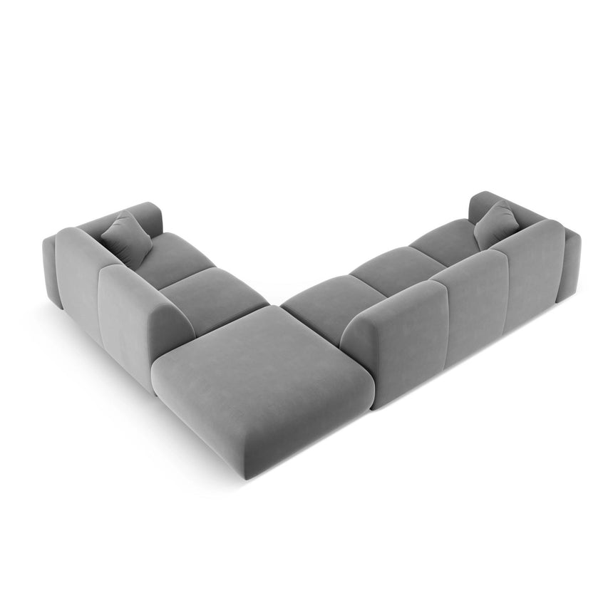 Nolio 4-Sitzer Ecksofa, Rechte Seite, aus Samt in Hellgrau (Casino Ash), 315x250 cm von Cosmopolitan Design – Bild 5