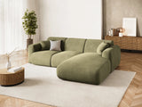 Nolio 4-Sitzer Ecksofa, Rechte Seite, aus Samt in Hellgrün (Casino Forest), 260x170x72 cm von Cosmopolitan Design – Bild 2