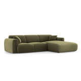 Nolio 4-Sitzer Ecksofa, Rechte Seite, aus Samt in Hellgrün (Casino Forest), 260x170x72 cm von Cosmopolitan Design – Bild 4