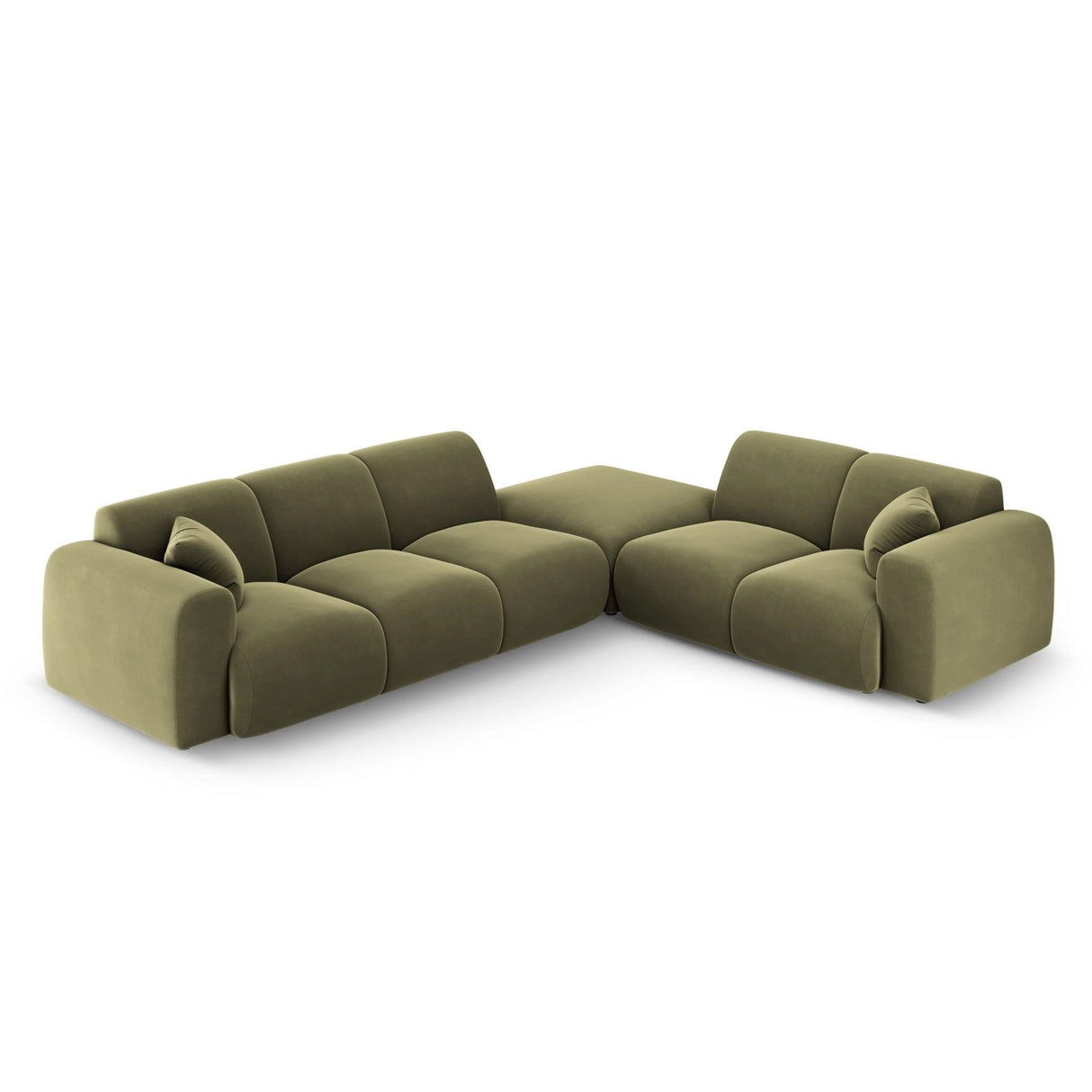 Nolio 4-Sitzer Ecksofa, Rechte Seite, aus Samt in Hellgrün (Casino Forest), 315x250 cm von Cosmopolitan Design – Bild 1