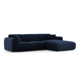 Nolio 4-Sitzer Ecksofa, Rechte Seite, aus Samt in Königsblau (Casino Deep Blue), 260x170x72 cm von Cosmopolitan Design – Bild 4