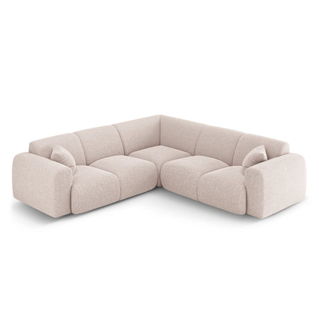 Nolio 5-Sitzer Ecksofa, symmetrisch, aus Chenille in Beige (Haga 30), 252x252x72 cm von Cosmopolitan Design – Bild 3