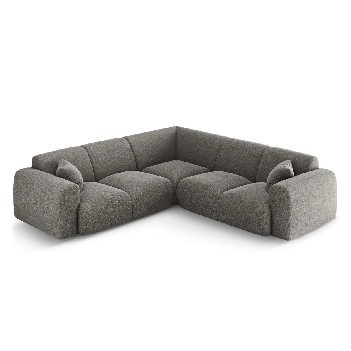 Nolio 5-Sitzer Ecksofa, symmetrisch, aus Chenille in Grau (Haga 16), 252x252x72 cm von Cosmopolitan Design – Bild 3