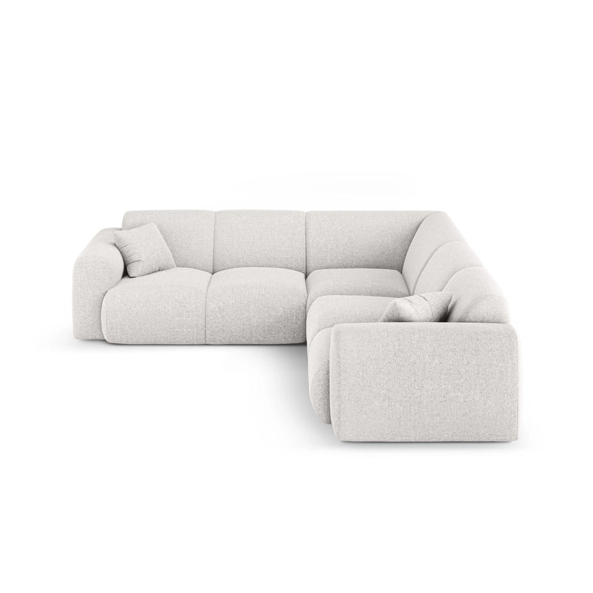 Nolio 5-Sitzer Ecksofa, symmetrisch, aus Chenille in Hellgrau (Haga 06), 252x252x72 cm von Cosmopolitan Design – Bild 1
