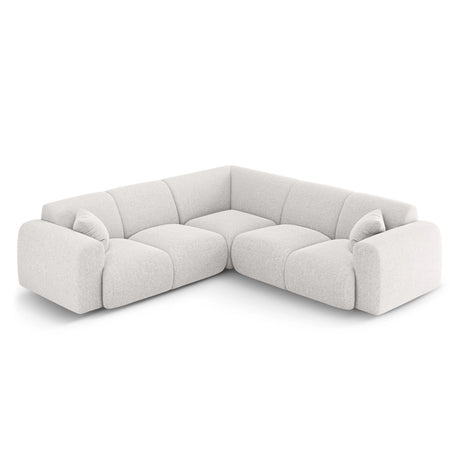 Nolio 5-Sitzer Ecksofa, symmetrisch, aus Chenille in Hellgrau (Haga 06), 252x252x72 cm von Cosmopolitan Design – Bild 3