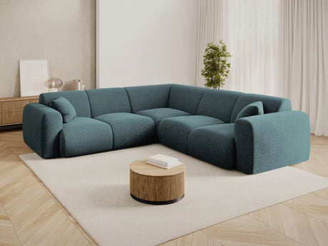 Nolio 5-Sitzer Ecksofa, symmetrisch, aus Chenille in Petrol (Haga 78), 252x252x72 cm von Cosmopolitan Design – Bild 2