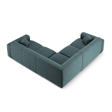 Nolio 5-Sitzer Ecksofa, symmetrisch, aus Chenille in Petrol (Haga 78), 252x252x72 cm von Cosmopolitan Design – Bild 4