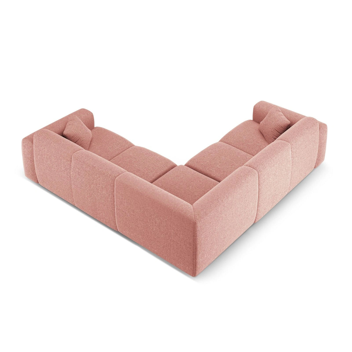 Nolio 5-Sitzer Ecksofa, symmetrisch, aus Chenille in Rosa (Haga 52), 252x252x72 cm von Cosmopolitan Design – Bild 4