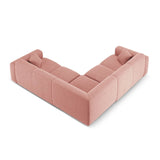 Nolio 5-Sitzer Ecksofa, symmetrisch, aus Chenille in Rosa (Haga 52), 252x252x72 cm von Cosmopolitan Design – Bild 4