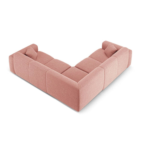 Nolio 5-Sitzer Ecksofa, symmetrisch, aus Chenille in Rosa (Haga 52), 252x252x72 cm von Cosmopolitan Design – Bild 4
