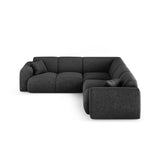 Nolio 5-Sitzer Ecksofa, symmetrisch, aus Chenille in Schwarz (Haga 19), 252x252x72 cm von Cosmopolitan Design – Bild 1