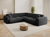 Nolio 5-Sitzer Ecksofa, symmetrisch, aus Chenille in Schwarz (Haga 19), 252x252x72 cm von Cosmopolitan Design – Bild 2