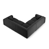 Nolio 5-Sitzer Ecksofa, symmetrisch, aus Chenille in Schwarz (Haga 19), 252x252x72 cm von Cosmopolitan Design – Bild 4
