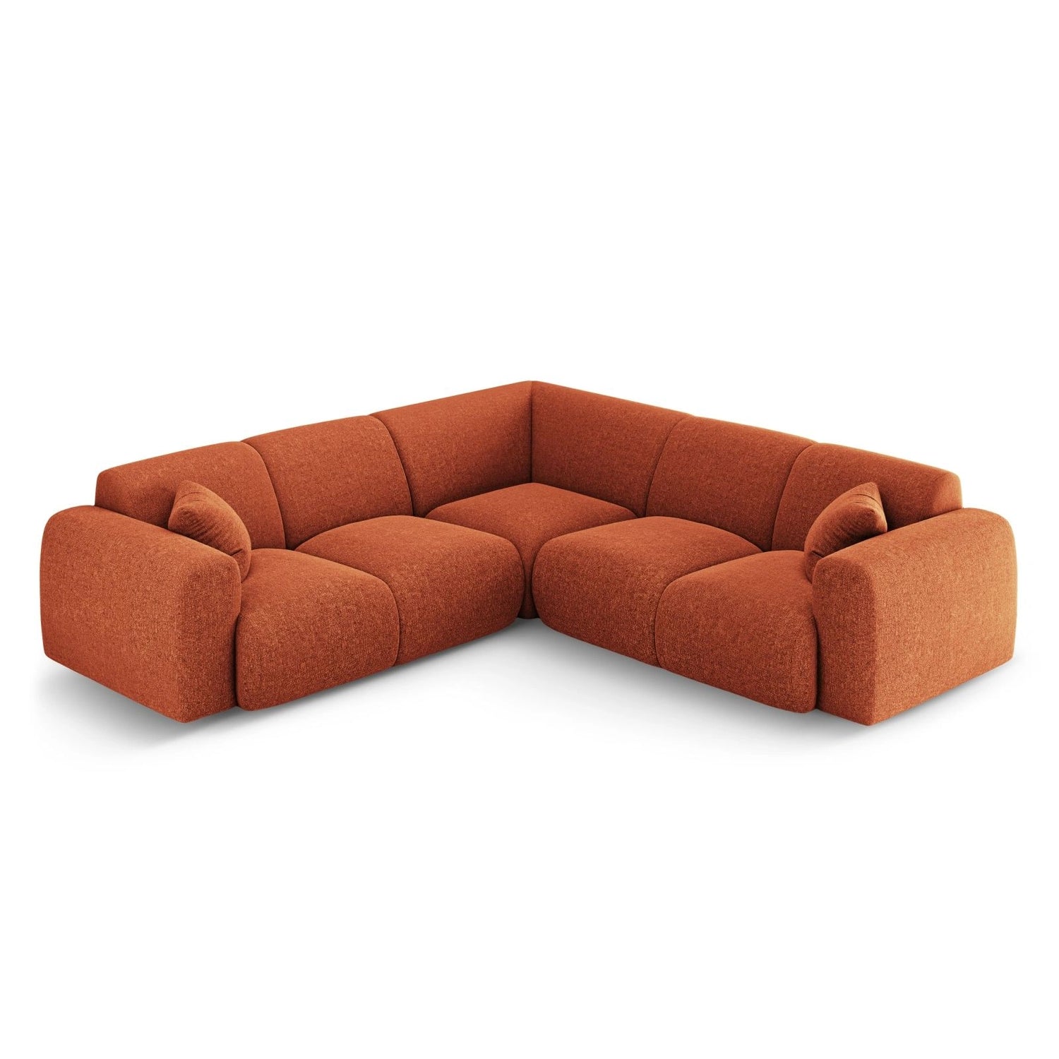 Nolio 5-Sitzer Ecksofa, symmetrisch, aus Chenille in Terrakotta (Haga 44), 252x252x72 cm von Cosmopolitan Design – Bild 3