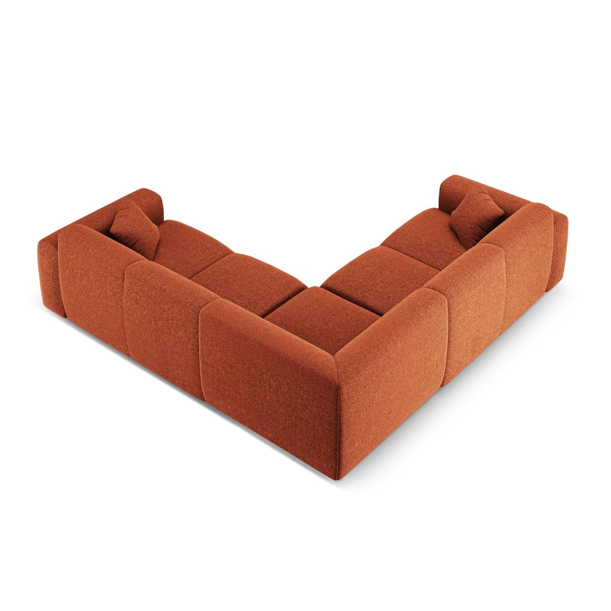 Nolio 5-Sitzer Ecksofa, symmetrisch, aus Chenille in Terrakotta (Haga 44), 252x252x72 cm von Cosmopolitan Design – Bild 4