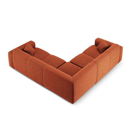 Nolio 5-Sitzer Ecksofa, symmetrisch, aus Chenille in Terrakotta (Haga 44), 252x252x72 cm von Cosmopolitan Design – Bild 4