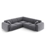 Nolio 5-Sitzer Ecksofa, symmetrisch, aus Samt in Dunkelgrau (Casino Graphite), 252x252x72 cm von Cosmopolitan Design – Bild 3