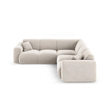 Nolio 5-Sitzer Ecksofa, symmetrisch, aus Samt in Hellbeige (Casino Pearl), 252x252x72 cm von Cosmopolitan Design – Bild 1