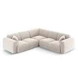 Nolio 5-Sitzer Ecksofa, symmetrisch, aus Samt in Hellbeige (Casino Pearl), 252x252x72 cm von Cosmopolitan Design – Bild 3