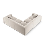 Nolio 5-Sitzer Ecksofa, symmetrisch, aus Samt in Hellbeige (Casino Pearl), 252x252x72 cm von Cosmopolitan Design – Bild 4