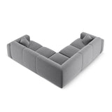 Nolio 5-Sitzer Ecksofa, symmetrisch, aus Samt in Hellgrau (Casino Ash), 252x252x72 cm von Cosmopolitan Design – Bild 4