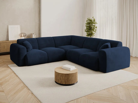 Nolio 5-Sitzer Ecksofa, symmetrisch, aus Samt in Königsblau (Casino Deep Blue), 252x252x72 cm von Cosmopolitan Design – Bild 2