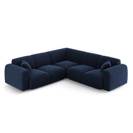 Nolio 5-Sitzer Ecksofa, symmetrisch, aus Samt in Königsblau (Casino Deep Blue), 252x252x72 cm von Cosmopolitan Design – Bild 3