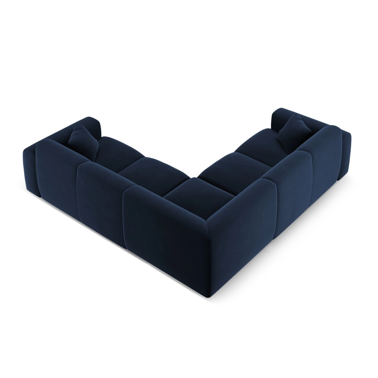 Nolio 5-Sitzer Ecksofa, symmetrisch, aus Samt in Königsblau (Casino Deep Blue), 252x252x72 cm von Cosmopolitan Design – Bild 4